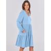 imageANRABESS Womens Long Sleeve Dress 2026 Fall Casual V Neck Tiered Flowy Short Dresses Spring Beach Travel Vacation ClothesLight Blue
