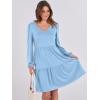 imageANRABESS Womens Long Sleeve Dress 2026 Fall Casual V Neck Tiered Flowy Short Dresses Spring Beach Travel Vacation ClothesLight Blue