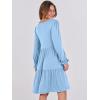 imageANRABESS Womens Long Sleeve Dress 2026 Fall Casual V Neck Tiered Flowy Short Dresses Spring Beach Travel Vacation ClothesLight Blue