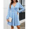 imageANRABESS Womens Long Sleeve Wrap Dress Floral Flowy ALine Casual Work Spring Vacation Short DressesBlue White Floral