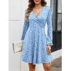 imageANRABESS Womens Long Sleeve Wrap Dress Floral Flowy ALine Casual Work Spring Vacation Short DressesBlue White Floral
