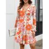 imageANRABESS Womens Long Sleeve Wrap Dress Floral Flowy ALine Casual Work Spring Vacation Short DressesChrysanthemum Floral