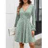 imageANRABESS Womens Long Sleeve Wrap Dress Floral Flowy ALine Casual Work Spring Vacation Short DressesFloral Green