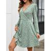 imageANRABESS Womens Long Sleeve Wrap Dress Floral Flowy ALine Casual Work Spring Vacation Short DressesFloral Green