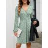 imageANRABESS Womens Long Sleeve Wrap Dress Floral Flowy ALine Casual Work Spring Vacation Short DressesFloral Green