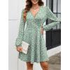 imageANRABESS Womens Long Sleeve Wrap Dress Floral Flowy ALine Casual Work Spring Vacation Short DressesFloral Green