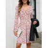 imageANRABESS Womens Long Sleeve Wrap Dress Floral Flowy ALine Casual Work Spring Vacation Short DressesFloral Pink