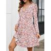 imageANRABESS Womens Long Sleeve Wrap Dress Floral Flowy ALine Casual Work Spring Vacation Short DressesFloral Pink