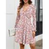 imageANRABESS Womens Long Sleeve Wrap Dress Floral Flowy ALine Casual Work Spring Vacation Short DressesFloral Pink