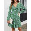 imageANRABESS Womens Long Sleeve Wrap Dress Floral Flowy ALine Casual Work Spring Vacation Short DressesGreen White Purple Floral