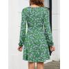 imageANRABESS Womens Long Sleeve Wrap Dress Floral Flowy ALine Casual Work Spring Vacation Short DressesGreen White Purple Floral