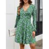 imageANRABESS Womens Long Sleeve Wrap Dress Floral Flowy ALine Casual Work Spring Vacation Short DressesGreen White Purple Floral