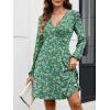 imageANRABESS Womens Long Sleeve Wrap Dress Floral Flowy ALine Casual Work Spring Vacation Short DressesGreen White Purple Floral