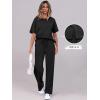 imageANRABESS Womens Lounge Sets 2 Piece Outfits 2026 Summer Casual Short Sleeve Sweatsuits Matching Tracksuits Wide Leg Pant SetBlack