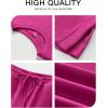 imageANRABESS Womens Lounge Sets 2 Piece Outfits 2026 Summer Casual Short Sleeve Sweatsuits Matching Tracksuits Wide Leg Pant SetHot Pink