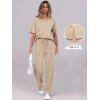 imageANRABESS Womens Lounge Sets 2 Piece Outfits 2026 Summer Casual Short Sleeve Sweatsuits Matching Tracksuits Wide Leg Pant SetKhaki