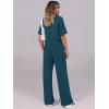 imageANRABESS Womens Lounge Sets 2 Piece Outfits 2026 Summer Casual Short Sleeve Sweatsuits Matching Tracksuits Wide Leg Pant SetLake Green