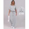 imageANRABESS Womens Lounge Sets 2 Piece Outfits 2026 Summer Casual Short Sleeve Sweatsuits Matching Tracksuits Wide Leg Pant SetLight Grey