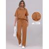 imageANRABESS Womens Lounge Sets 2 Piece Outfits 2026 Summer Casual Short Sleeve Sweatsuits Matching Tracksuits Wide Leg Pant SetRust