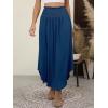 imageANRABESS Womens Maxi Skirts Summer Boho Floral High Waisted Flowy Swing Pleated Beach Long Skirt with PocketsBlue