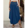 imageANRABESS Womens Maxi Skirts Summer Boho Floral High Waisted Flowy Swing Pleated Beach Long Skirt with PocketsBlue