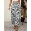 imageANRABESS Womens Maxi Skirts Summer Boho Floral High Waisted Flowy Swing Pleated Beach Long Skirt with PocketsFloral Leaves