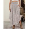 imageANRABESS Womens Maxi Skirts Summer Boho Floral High Waisted Flowy Swing Pleated Beach Long Skirt with PocketsFloral Polka Dot