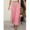 imageANRABESS Womens Maxi Skirts Summer Boho Floral High Waisted Flowy Swing Pleated Beach Long Skirt with PocketsFloral Red