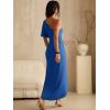 imageANRABESS Womens One Shoulder Formal Midi Dresses 2026 Summer Wrap High Slit Beach Wedding Guest Party Cocktail Maxi DressBlue