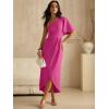 imageANRABESS Womens One Shoulder Formal Midi Dresses 2026 Summer Wrap High Slit Beach Wedding Guest Party Cocktail Maxi DressHot Pink