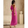imageANRABESS Womens One Shoulder Formal Midi Dresses 2026 Summer Wrap High Slit Beach Wedding Guest Party Cocktail Maxi DressHot Pink