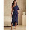 imageANRABESS Womens One Shoulder Formal Midi Dresses 2026 Summer Wrap High Slit Beach Wedding Guest Party Cocktail Maxi DressNavy Blue