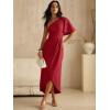 imageANRABESS Womens One Shoulder Formal Midi Dresses 2026 Summer Wrap High Slit Beach Wedding Guest Party Cocktail Maxi DressRed