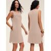 imageANRABESS Womens Summer Casual Mini Dresses 2026 Sleeveless Crewneck WrinkleFree Sundress Beach Vacation Short Tank DressKhaki
