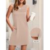 imageANRABESS Womens Summer Casual Mini Dresses 2026 Sleeveless Crewneck WrinkleFree Sundress Beach Vacation Short Tank DressKhaki