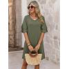 imageANRABESS Womens Summer Dresses 2026 Ruffle Sleeve V Neck Casual A Line Tshirt Mini Dress Beach Vacation Clothes with PocketsArmy Green