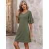 imageANRABESS Womens Summer Dresses 2026 Ruffle Sleeve V Neck Casual A Line Tshirt Mini Dress Beach Vacation Clothes with PocketsArmy Green
