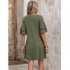 imageANRABESS Womens Summer Dresses 2026 Ruffle Sleeve V Neck Casual A Line Tshirt Mini Dress Beach Vacation Clothes with PocketsArmy Green
