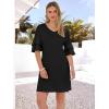 imageANRABESS Womens Summer Dresses 2026 Ruffle Sleeve V Neck Casual A Line Tshirt Mini Dress Beach Vacation Clothes with PocketsBlack