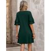 imageANRABESS Womens Summer Dresses 2026 Ruffle Sleeve V Neck Casual A Line Tshirt Mini Dress Beach Vacation Clothes with PocketsDeep Green