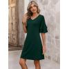 imageANRABESS Womens Summer Dresses 2026 Ruffle Sleeve V Neck Casual A Line Tshirt Mini Dress Beach Vacation Clothes with PocketsDeep Green