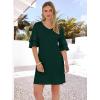 imageANRABESS Womens Summer Dresses 2026 Ruffle Sleeve V Neck Casual A Line Tshirt Mini Dress Beach Vacation Clothes with PocketsDeep Green