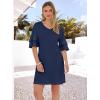 imageANRABESS Womens Summer Dresses 2026 Ruffle Sleeve V Neck Casual A Line Tshirt Mini Dress Beach Vacation Clothes with PocketsNavy Blue