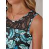 imageANRABESS Womens Summer Dresses Lace Crew Neck Sleeveless Sundress 2026 Mini Tank Dress Boho Beach Cover Ups with PocketsBlack Blue Green Leaf