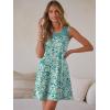 imageANRABESS Womens Summer Dresses Lace Crew Neck Sleeveless Sundress 2026 Mini Tank Dress Boho Beach Cover Ups with PocketsFloral Green