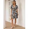 imageANRABESS Womens Summer Dresses Short Sleeve Wrap V Neck ALine Floral Mini Dress Spring Causal Boho Beach Vacation SundressBlack Floral Cluster
