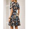 imageANRABESS Womens Summer Dresses Short Sleeve Wrap V Neck ALine Floral Mini Dress Spring Causal Boho Beach Vacation SundressBlack Floral Cluster