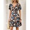 imageANRABESS Womens Summer Dresses Short Sleeve Wrap V Neck ALine Floral Mini Dress Spring Causal Boho Beach Vacation SundressBlack Floral Cluster