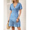 imageANRABESS Womens Summer Dresses Short Sleeve Wrap V Neck ALine Floral Mini Dress Spring Causal Boho Beach Vacation SundressBlue White Floral