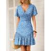 imageANRABESS Womens Summer Dresses Short Sleeve Wrap V Neck ALine Floral Mini Dress Spring Causal Boho Beach Vacation SundressBlue White Floral